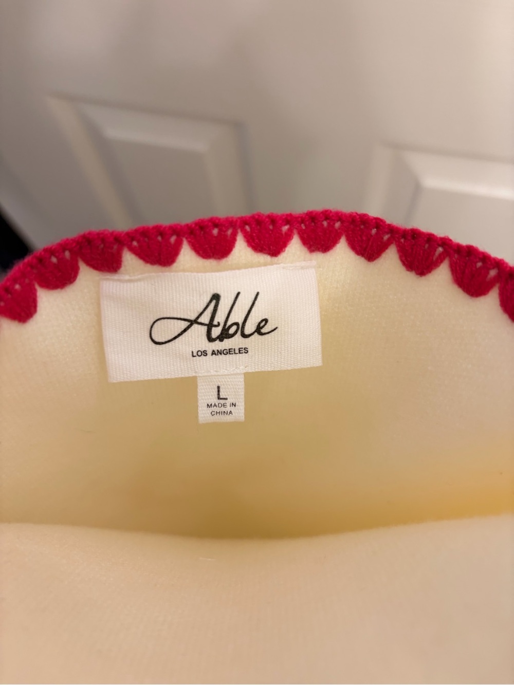 Able Cream Maxi Dress with Pink Trim and Yellow Embroidery - Picture 6 of 7